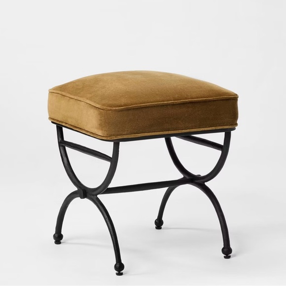 ISO Threshold Studio McGee Ottoman - Tan and Black - Picture 1 of 2